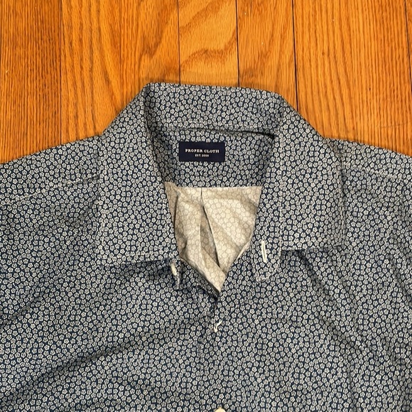 Proper Cloth Long Sleeve Botton Down Blue Men’s - Picture 3 of 10